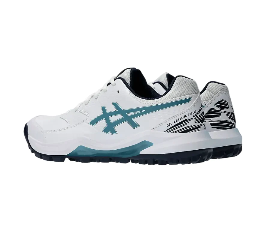 Asics Gel-Lethal Field 2 Cricket Shoes White/Athlantis Blue - Image 6