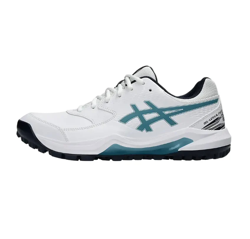 Asics Gel-Lethal Field 2 Cricket Shoes White/Athlantis Blue - Image 8