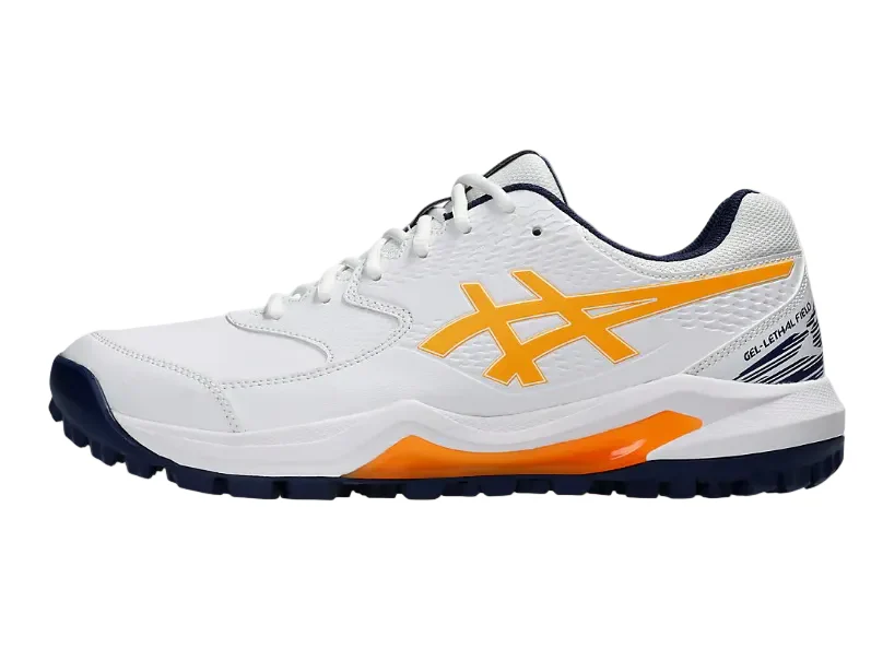 Asics Gel-Lethal Field 2 Cricket Shoes White/Orange - Image 5