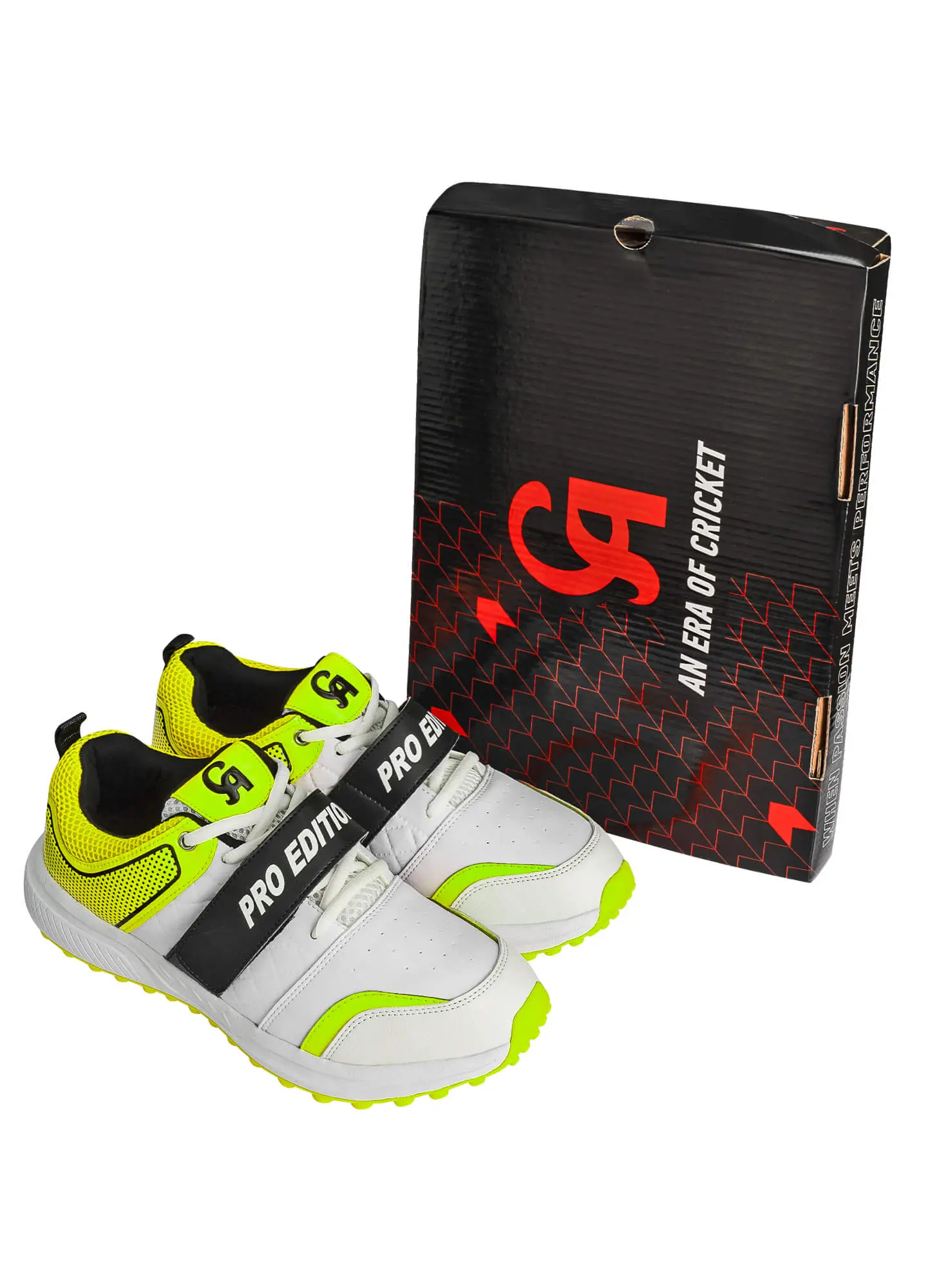 CA Pro Edition Cricket Shoes White/Yellow - Image 3