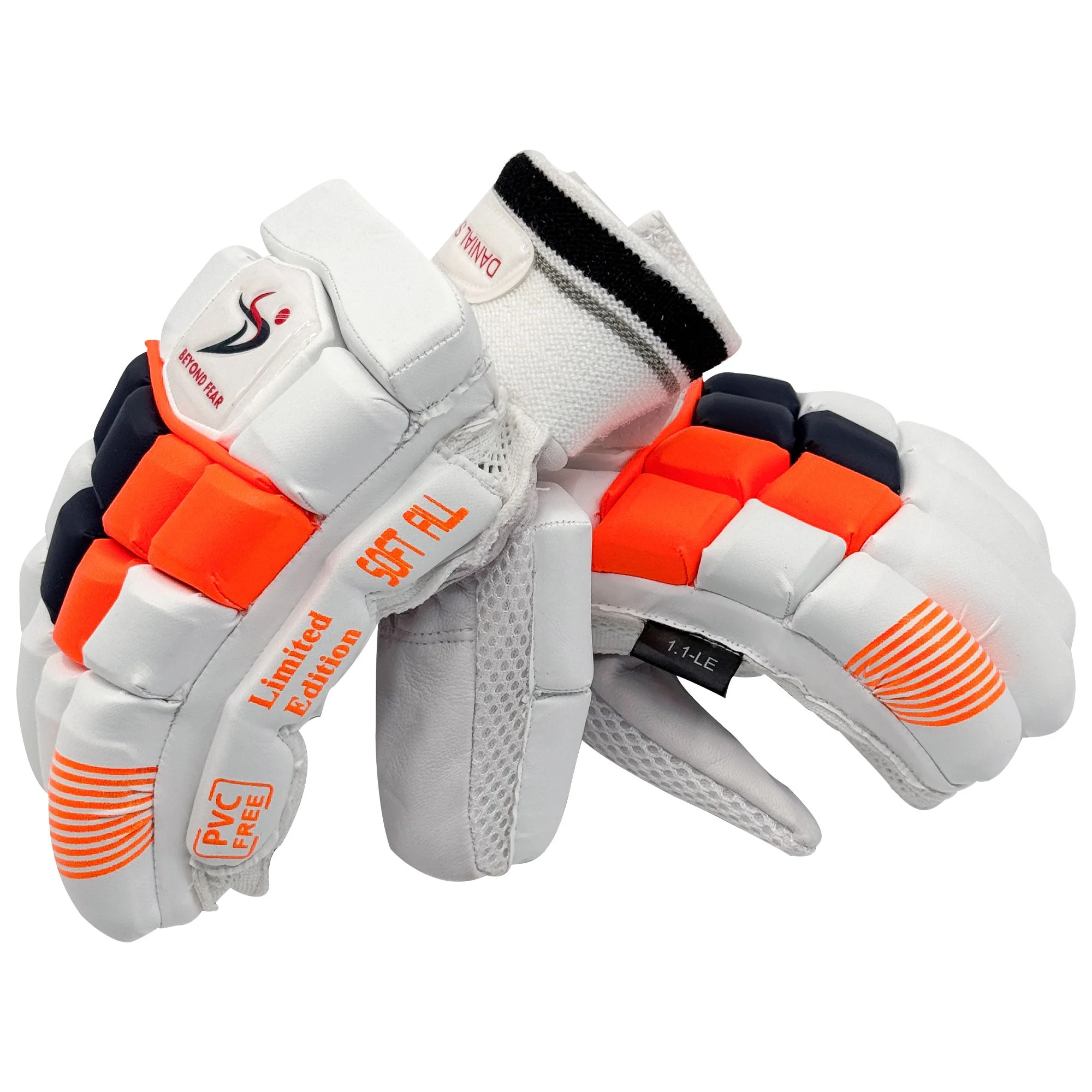 DS 1.1 L.E Batting Gloves White/Orange - Image 4