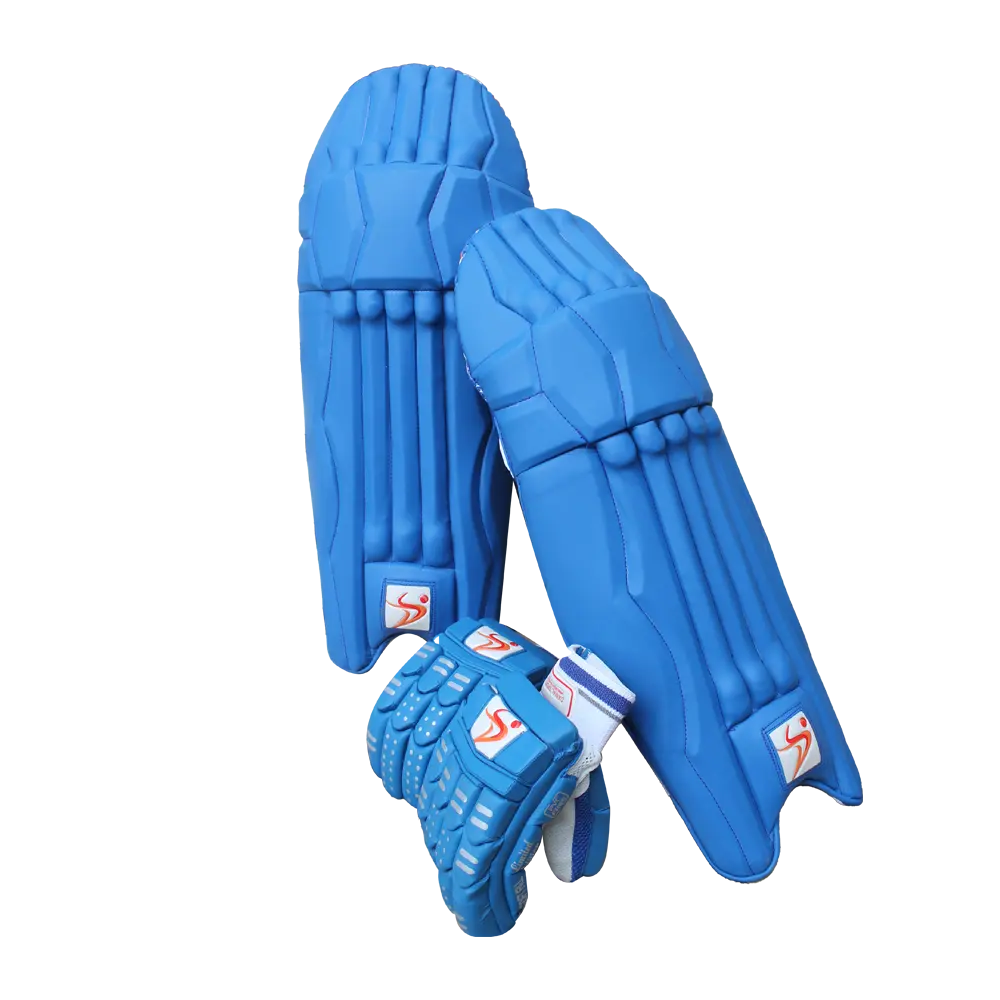 DS Blue Cricket Pads & Gloves Set