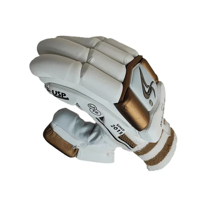 DS D 1.0 White/Gold Batting Gloves Adult - Image 3