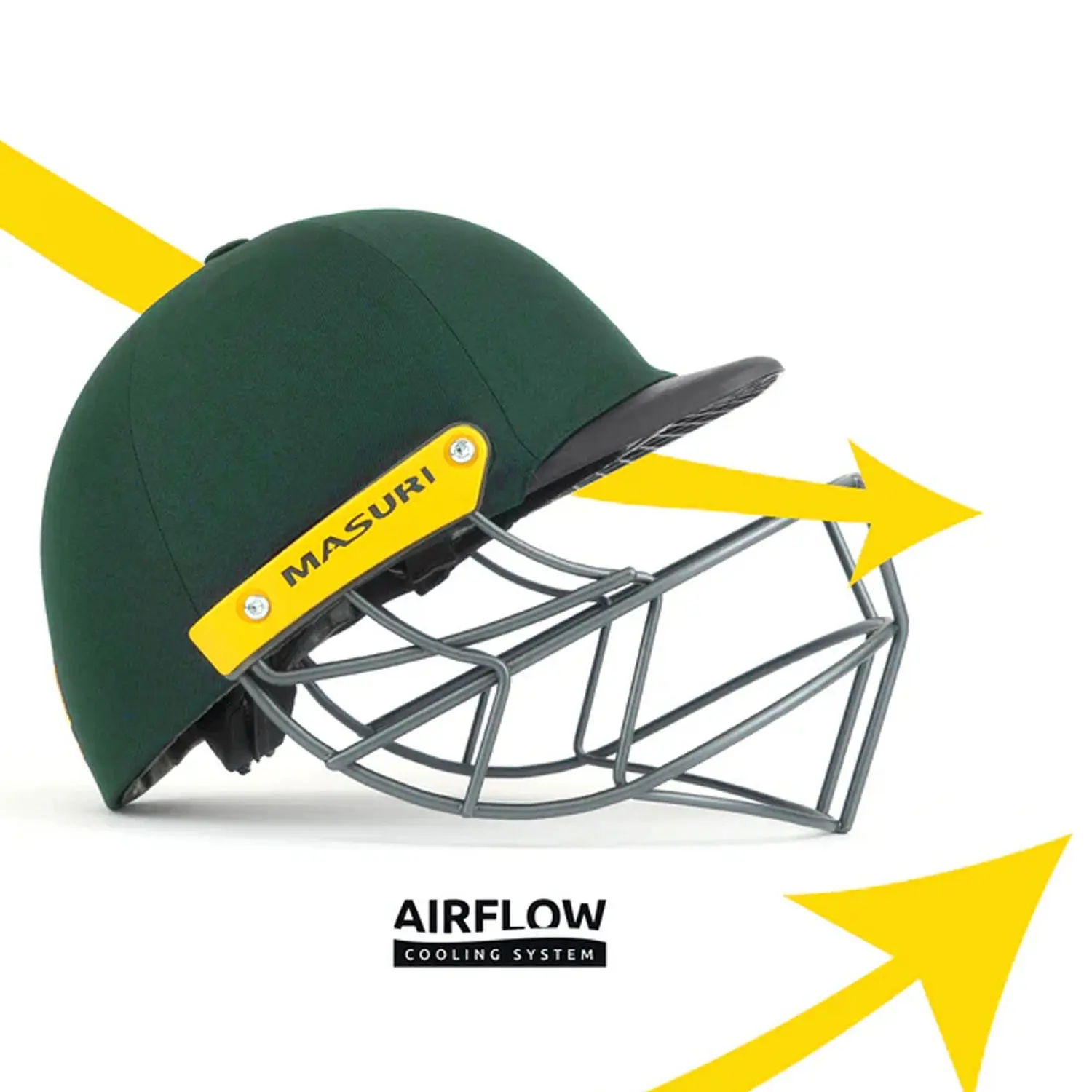 Masuri C Line Plus Steel Cricket Helmet Green - Image 4