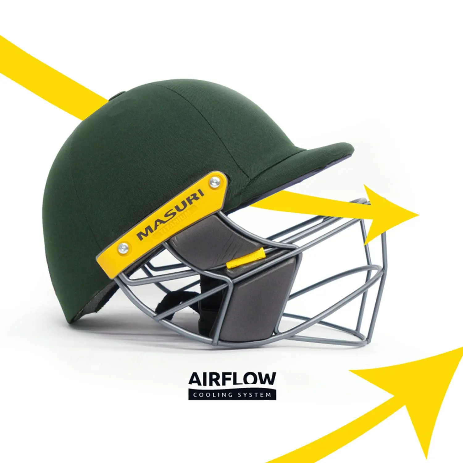 Masuri E Line Steel Cricket Helmet Green - Image 7