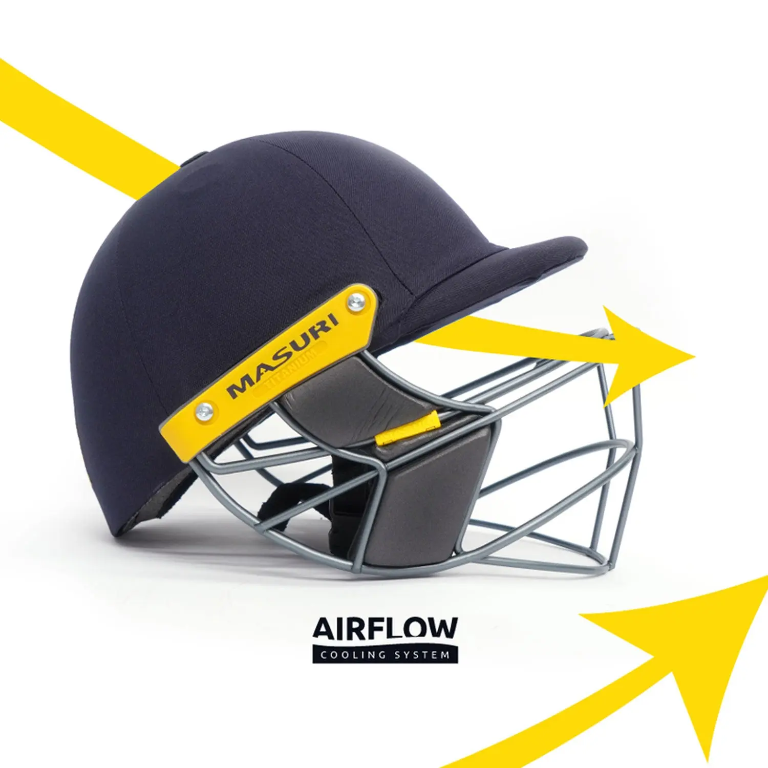 Masuri E Line Steel Cricket Helmet Navy - Image 5