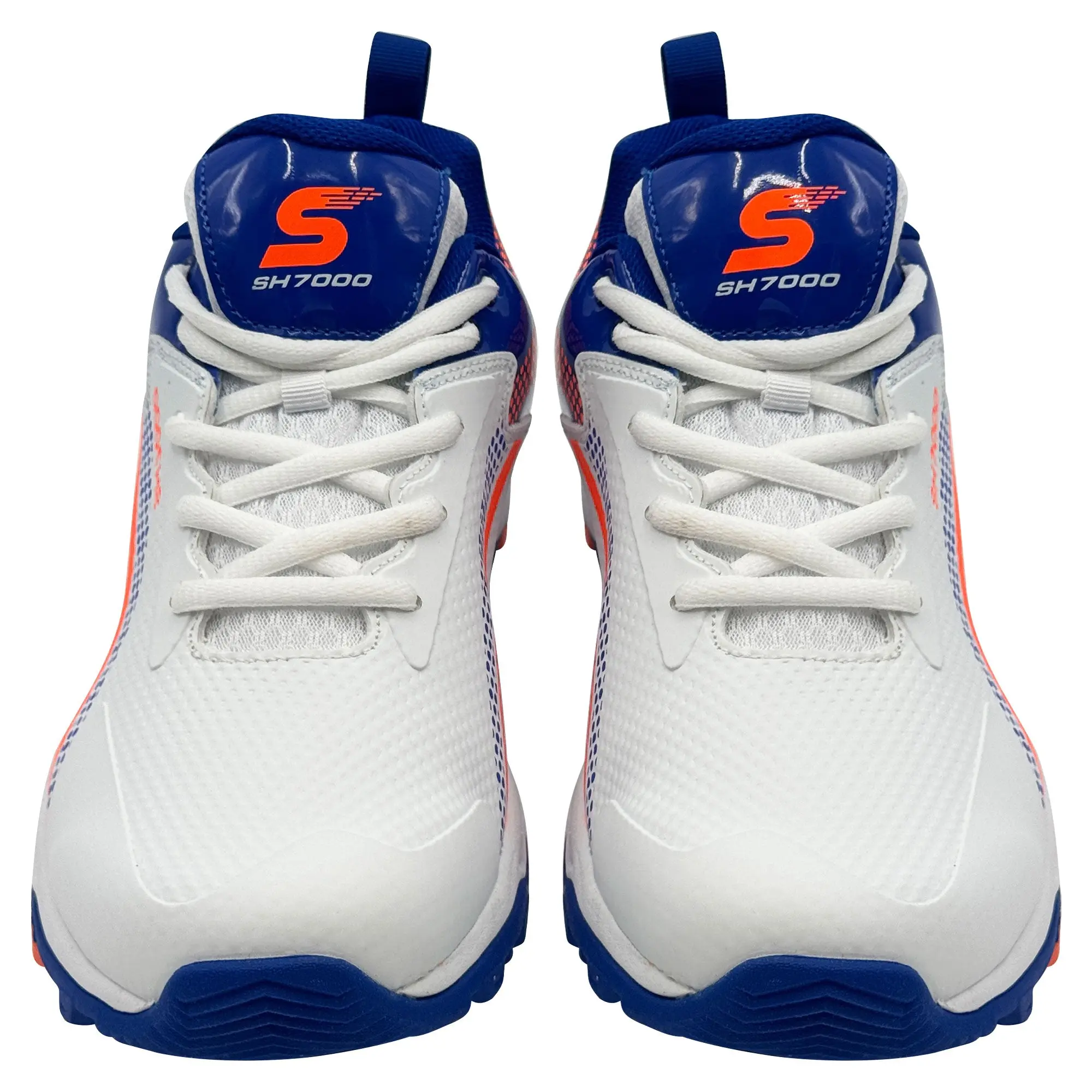Shine New Edition 7000 Cricket Shoes (Orange & Blue) - Image 3