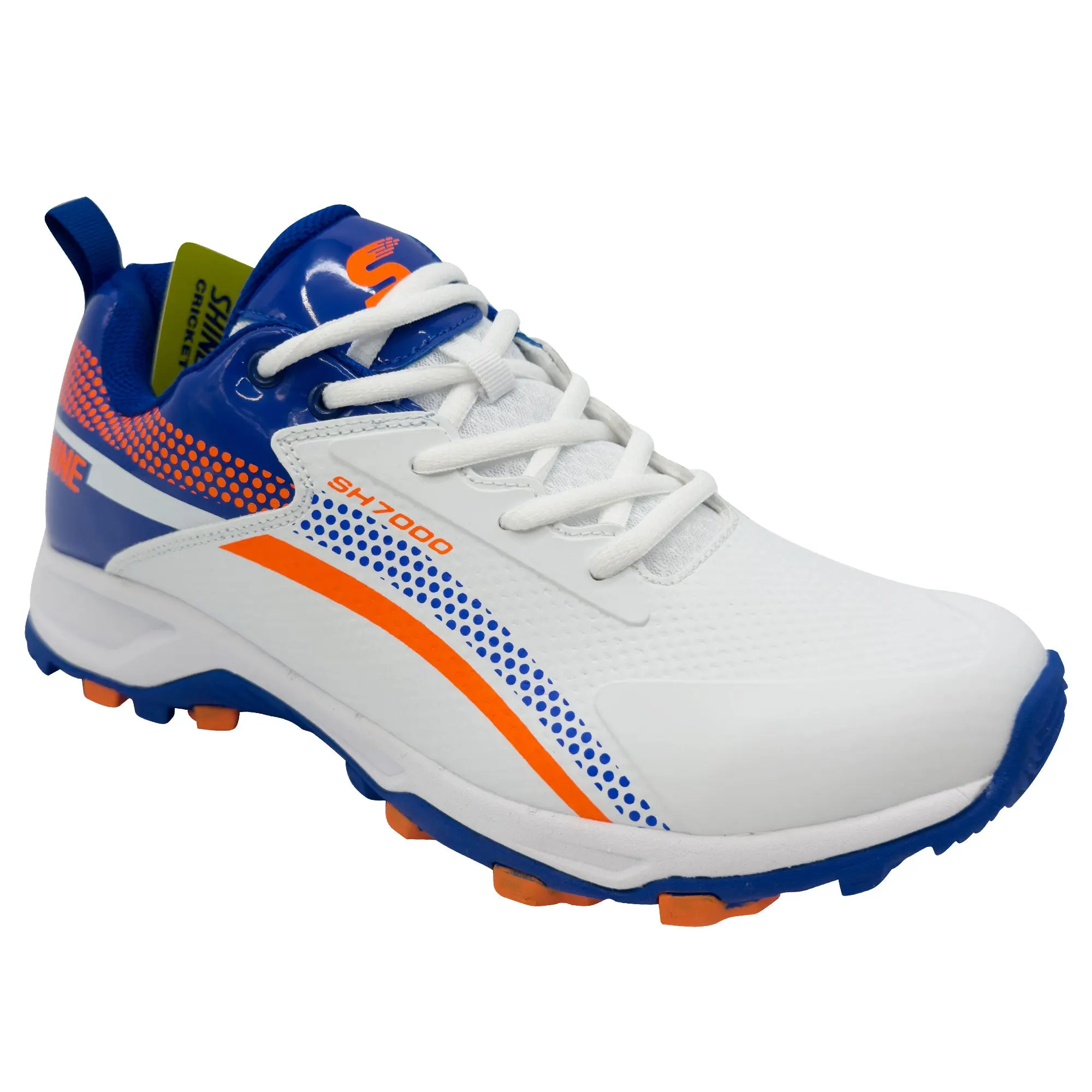 Shine New Edition 7000 Cricket Shoes (Orange & Blue) - Image 4