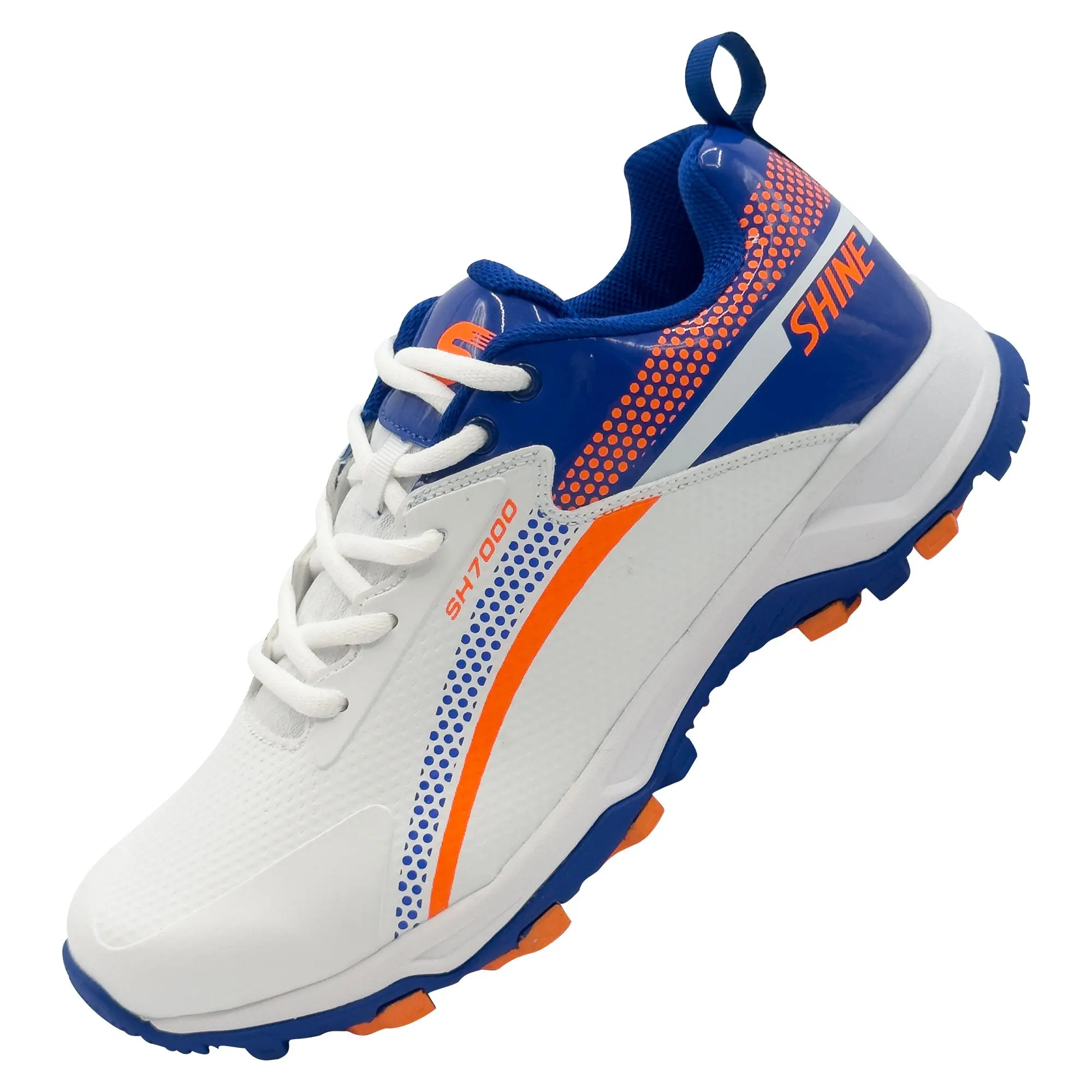 Shine New Edition 7000 Cricket Shoes (Orange & Blue) - Image 5